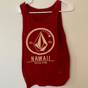 Red Sleeveless Hawaii Volcom shirt
